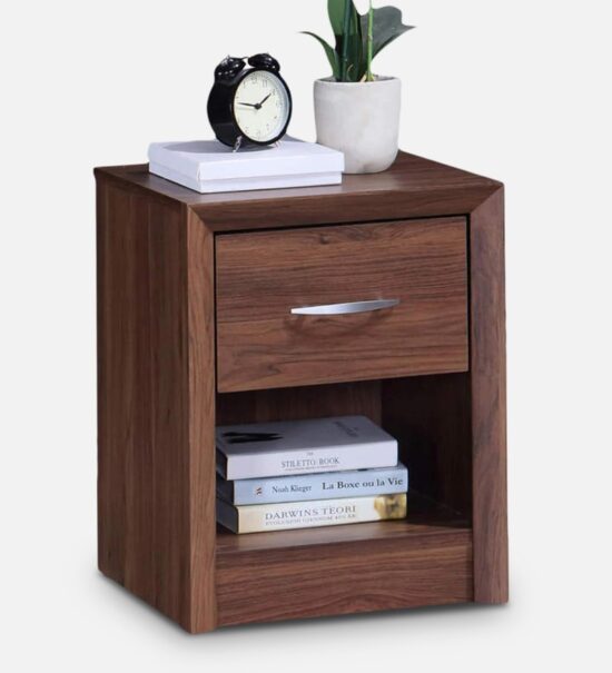 Walnut Finish Bed Side Table
